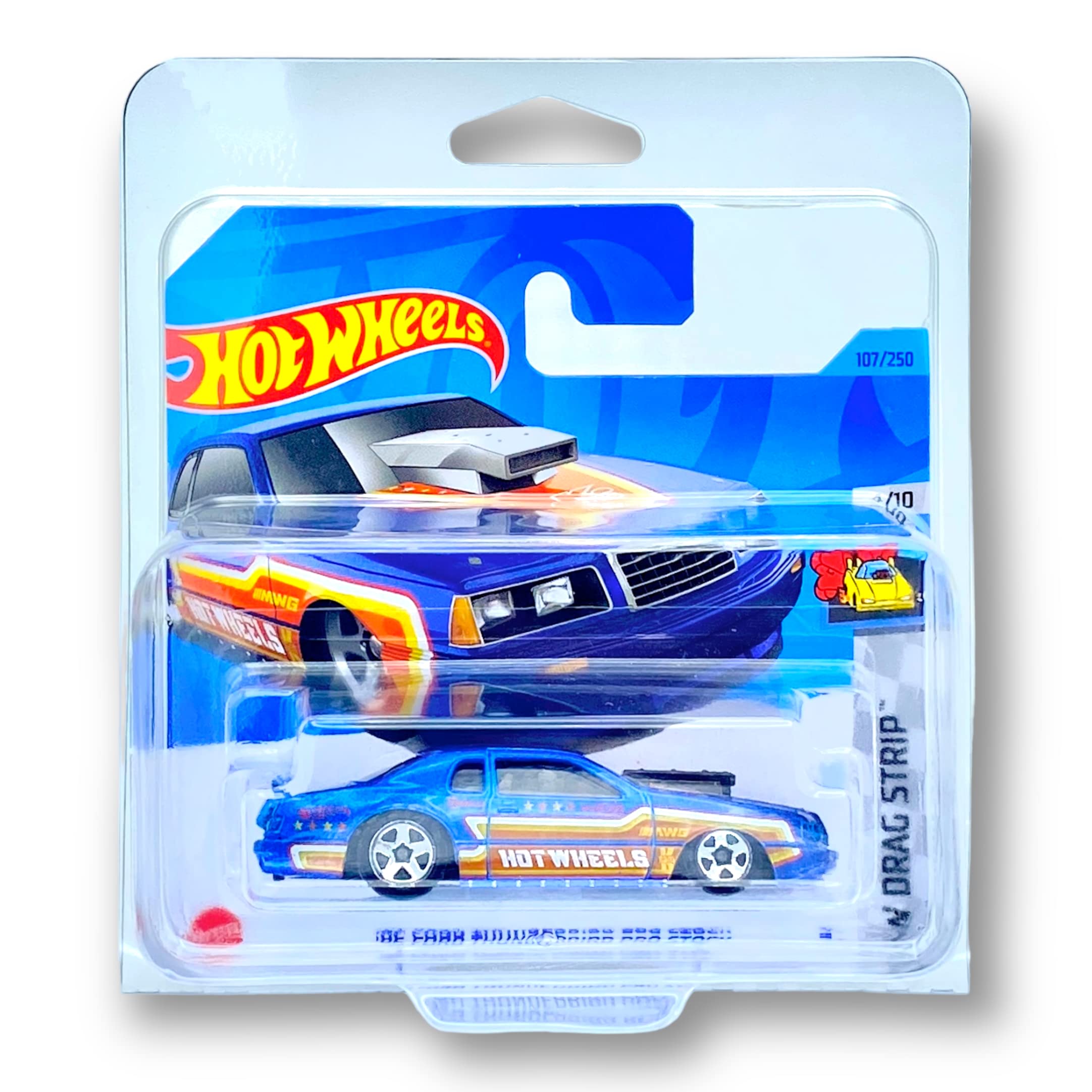 Hot Wheels '86 Ford Thunderbird Pro Stock (Blue) 4/10 HW Drag Strip 2023-107/250 (Short Card) - COMES IN A KLAS CAR KEEPER PROTECTIVE COLLECTORS CASE - HKH32