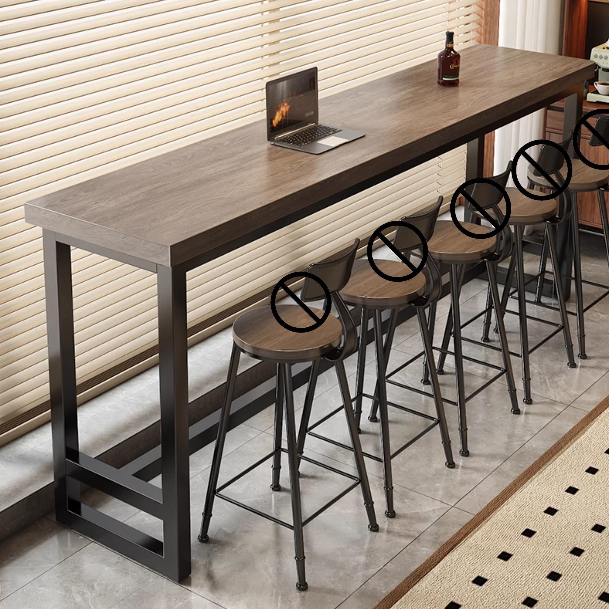 WXZXWXZX Long Narrow Bar High Top Table Counter Height Dining