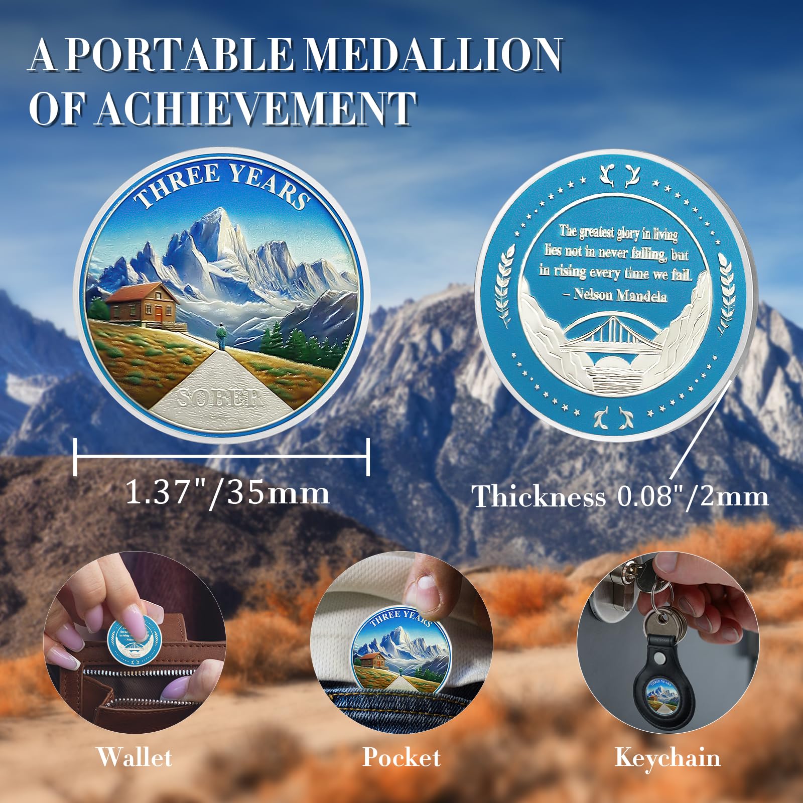 ACGZQY 3 Year Sobriety Coin - Image 3