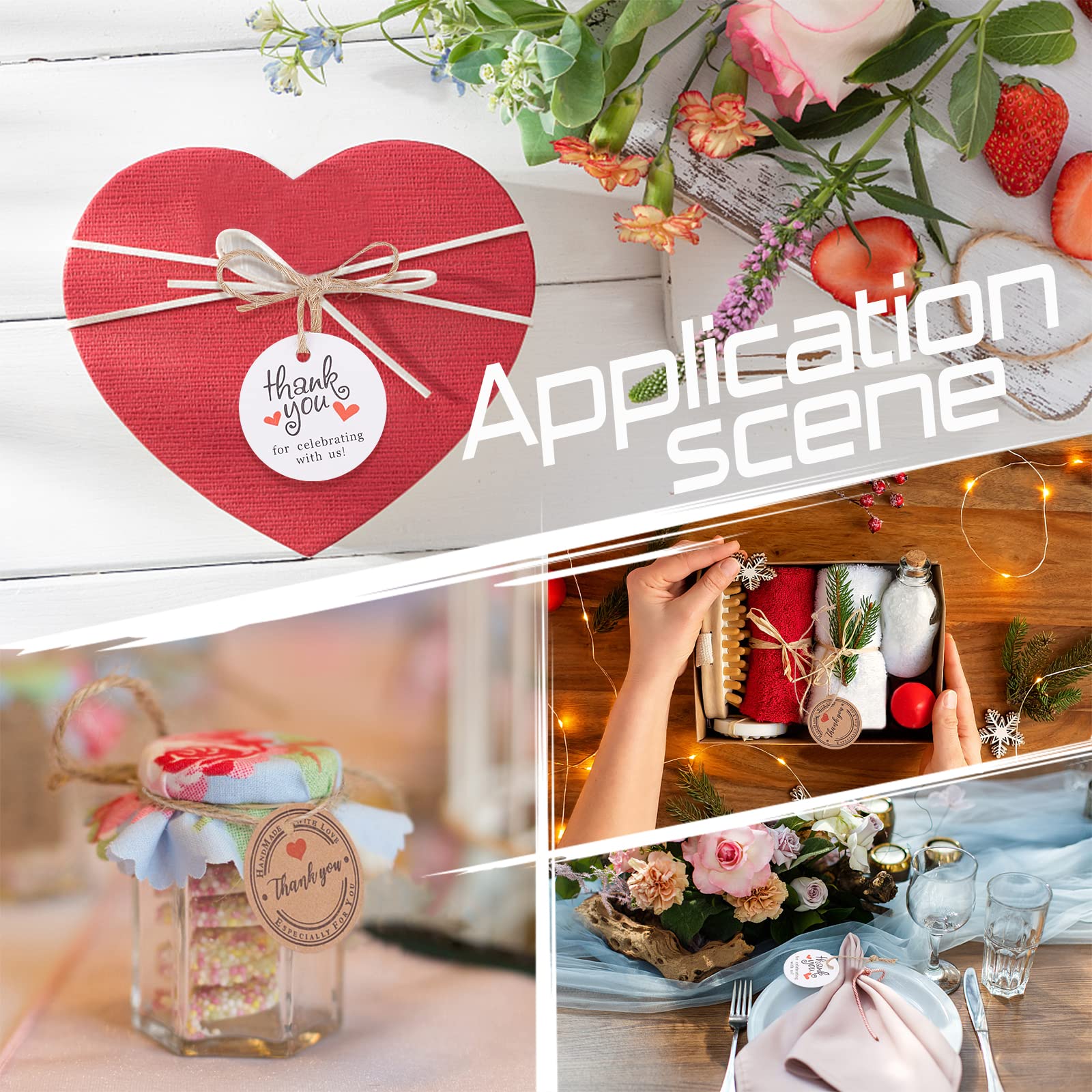 Amazon.co.jp: PH PandaHall 200枚セット ギフトタグ THANK YOU紙タグ  