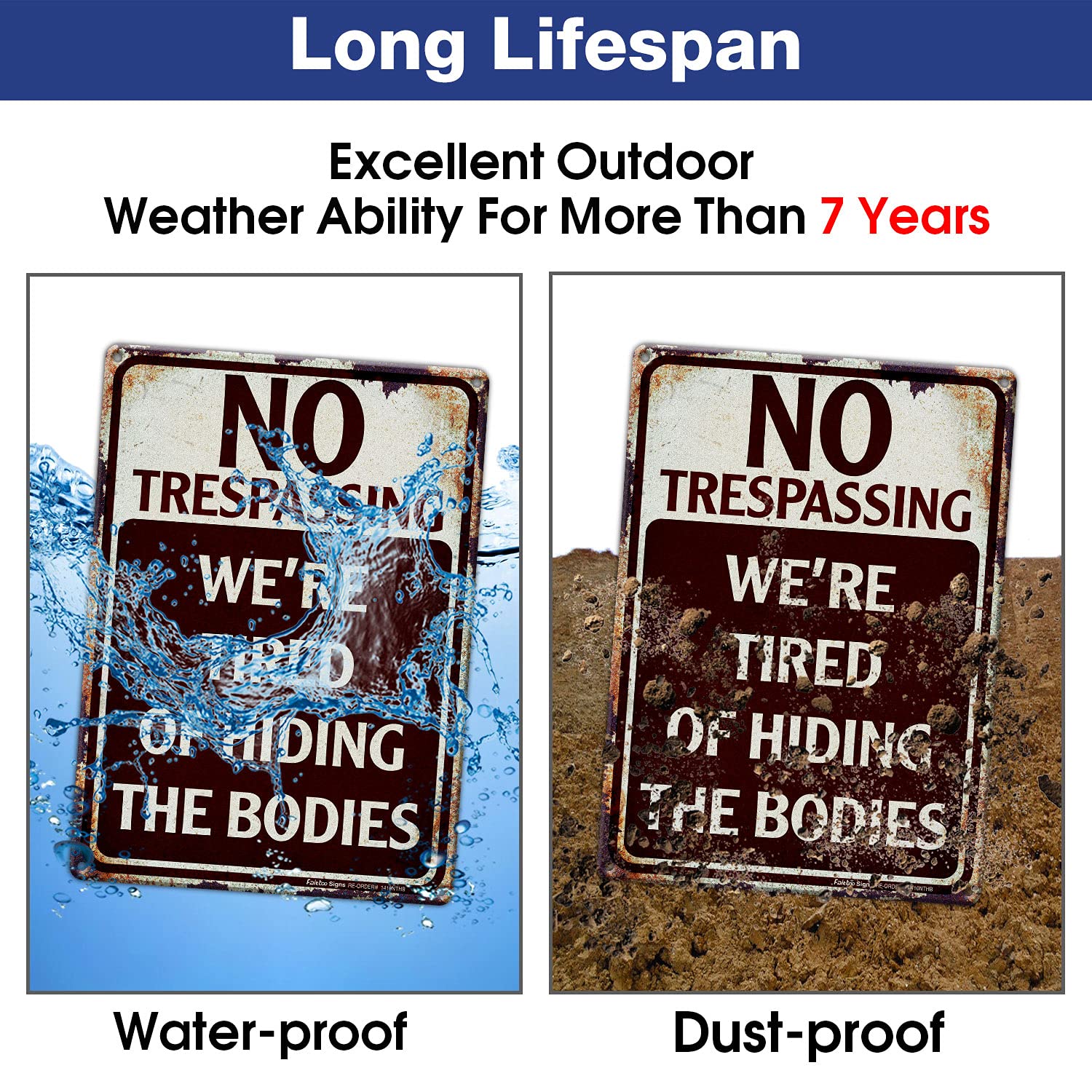 Plaque En Métal Humoristique « No Trespassing Tired Of Hiding