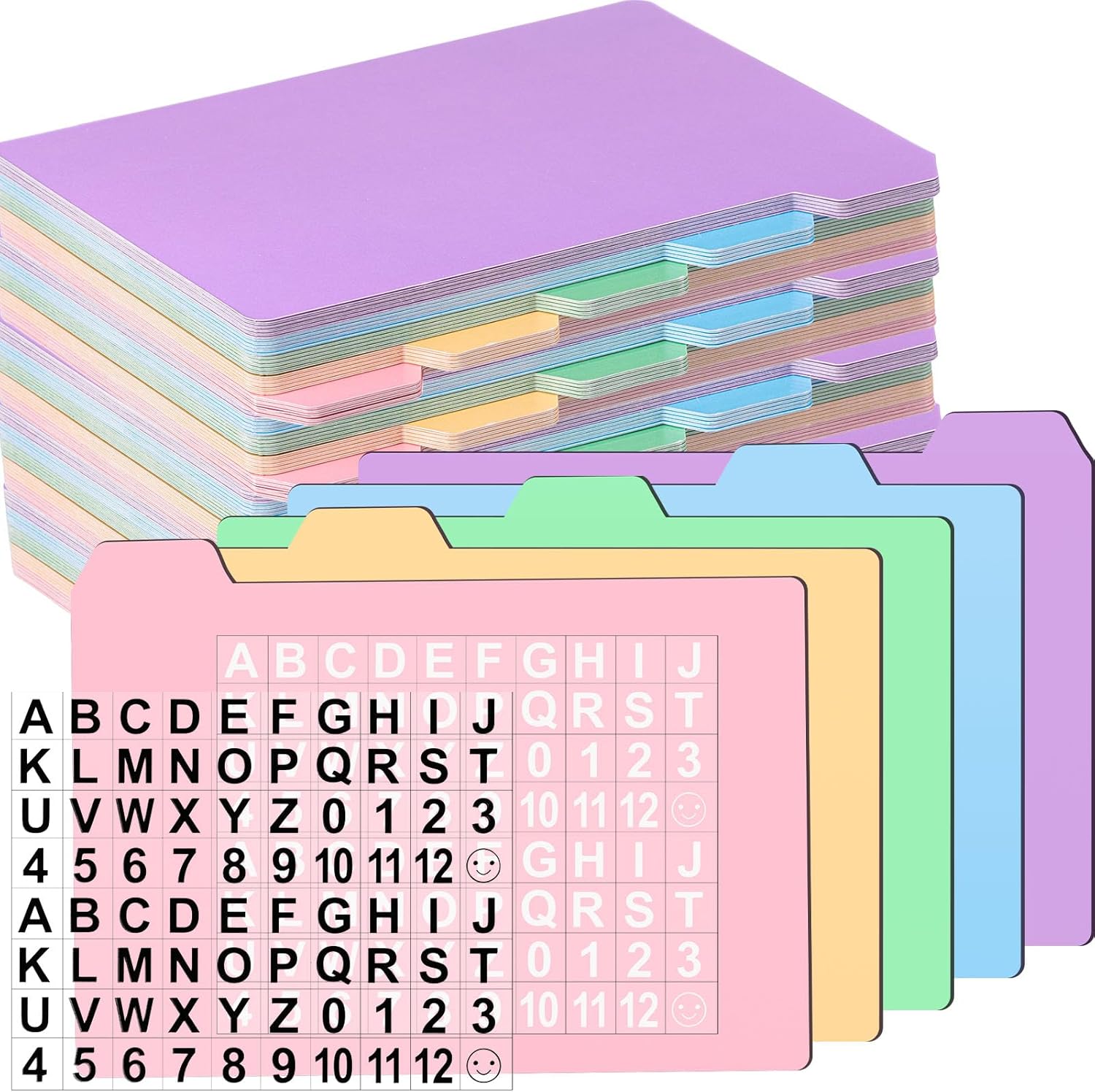 Harloon 52 Pcs Dry Erase Index Card Guide Set Include 50