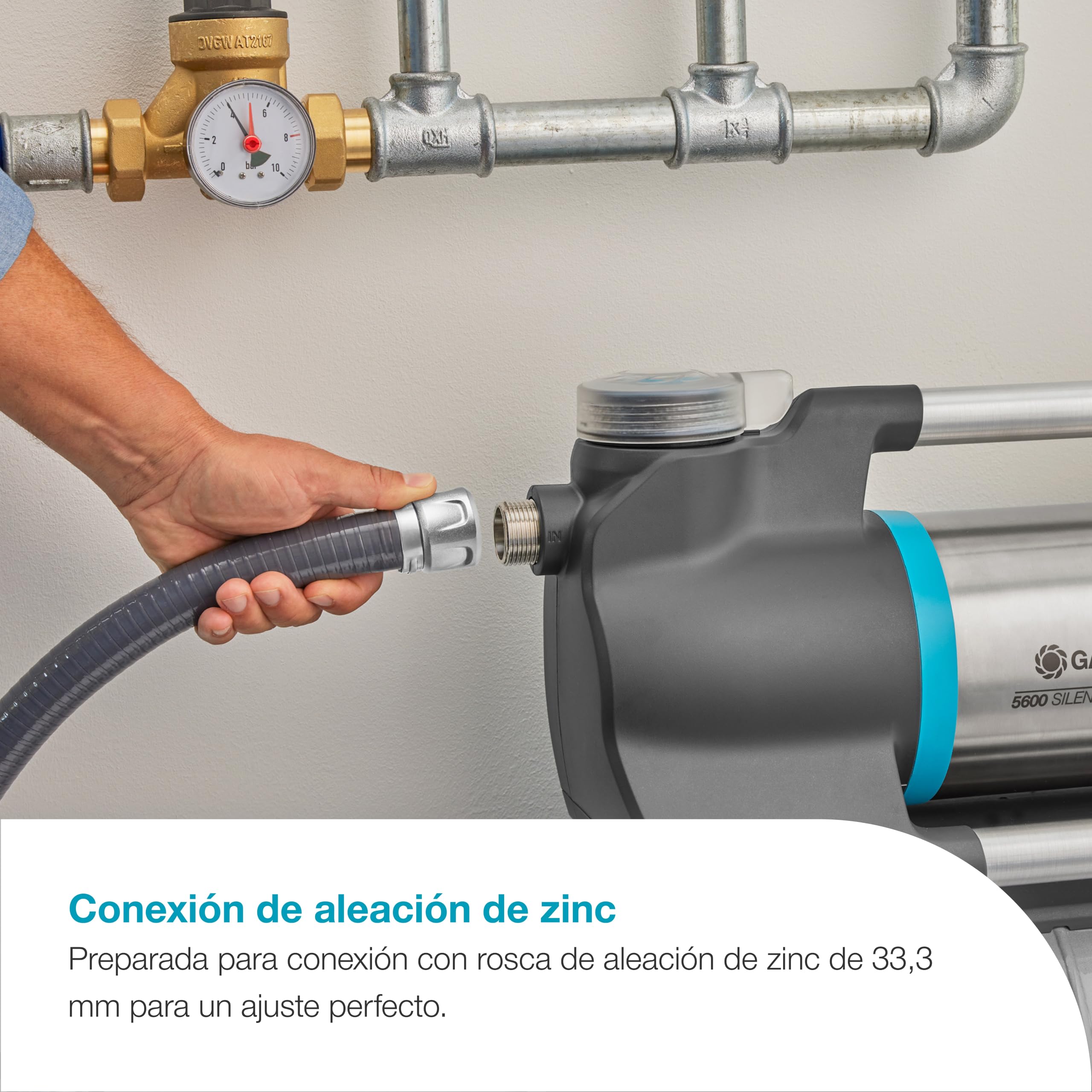 GARDENA Unidad de aspiración con manguera de aspiración de 7 m