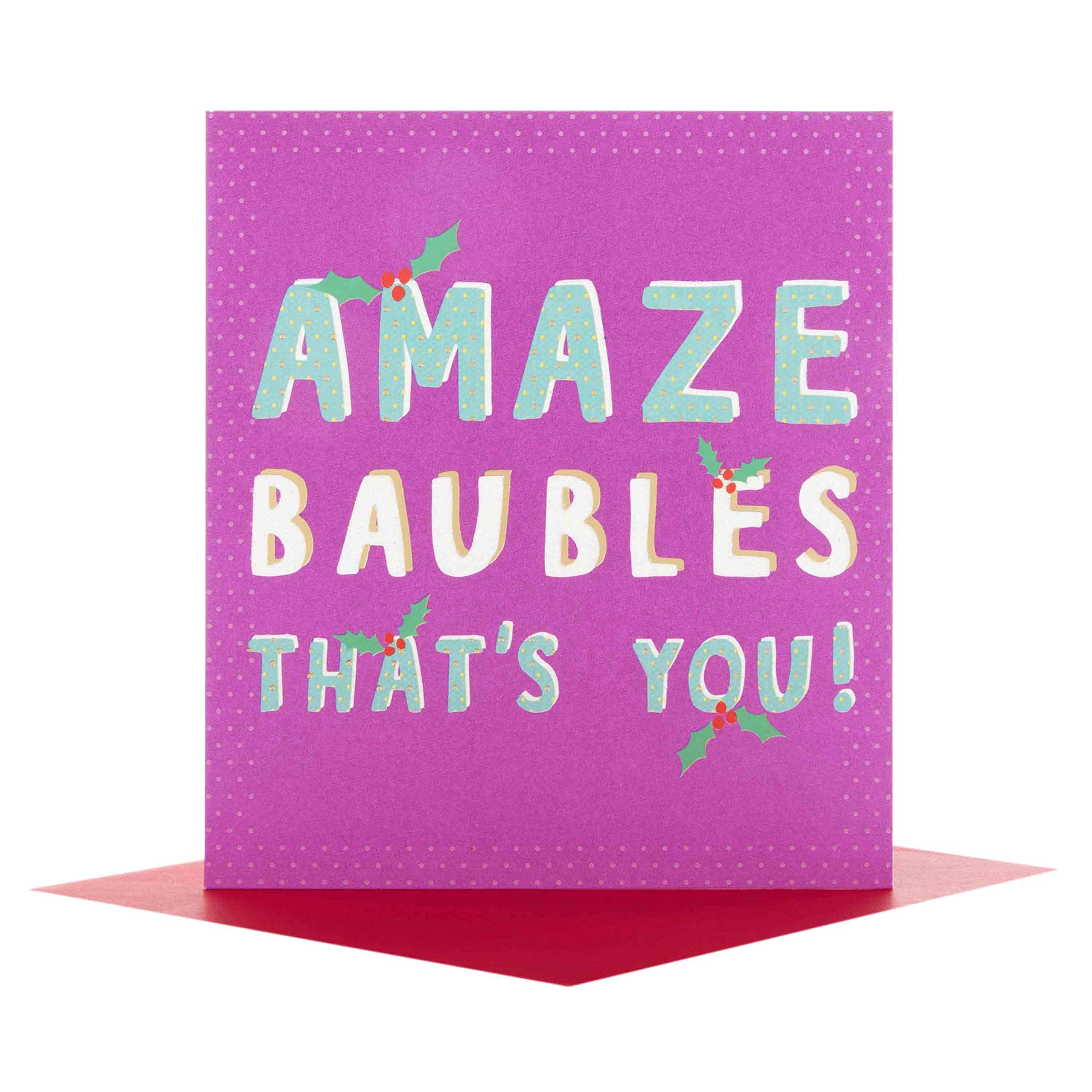 Hallmark Medium Happy Christmas Card 'Amaze Baubles'