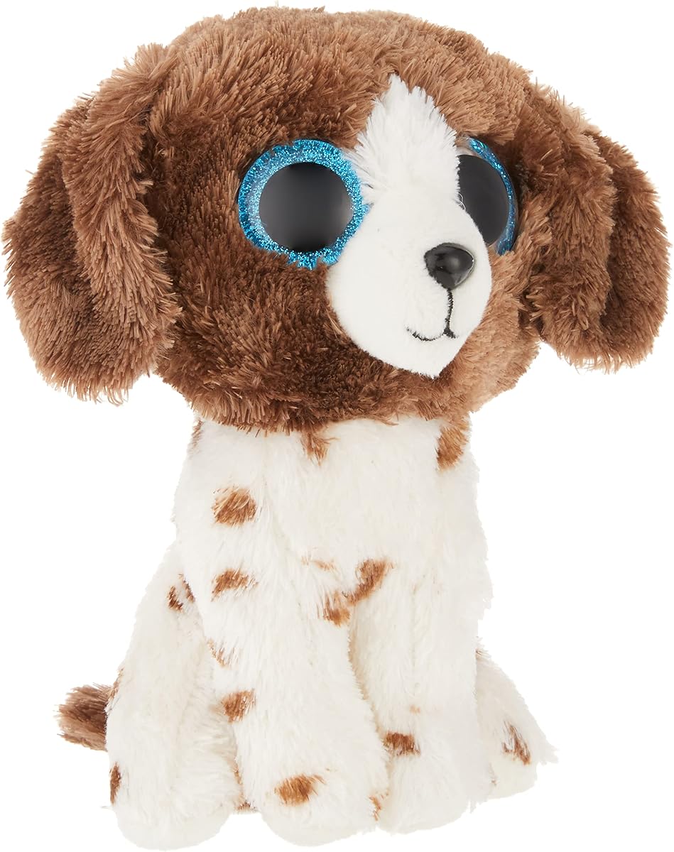 2007517 Muddles Brown & White Dog Beanie Boo Stuffed Animal, Multicoloured, 15 cm