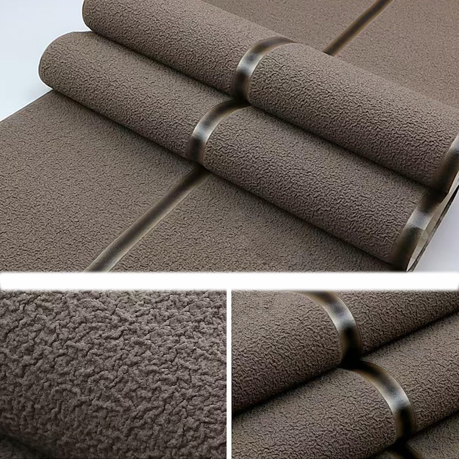 HXY Horizontal Stripes Wallpaper for Walls 3D Suede Non Woven Fabric Modern Living Room Sofa TV Background Wall Papers Home Decor,for Bedroom Art Deco Wallpaper(Brown)