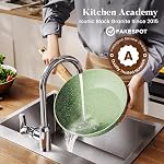 Ensemble de cuisine à induction Kitchen Academy 17 pièces avec plaque, ensemble de casseroles et poêles en granit vert, antiadhésif, sain