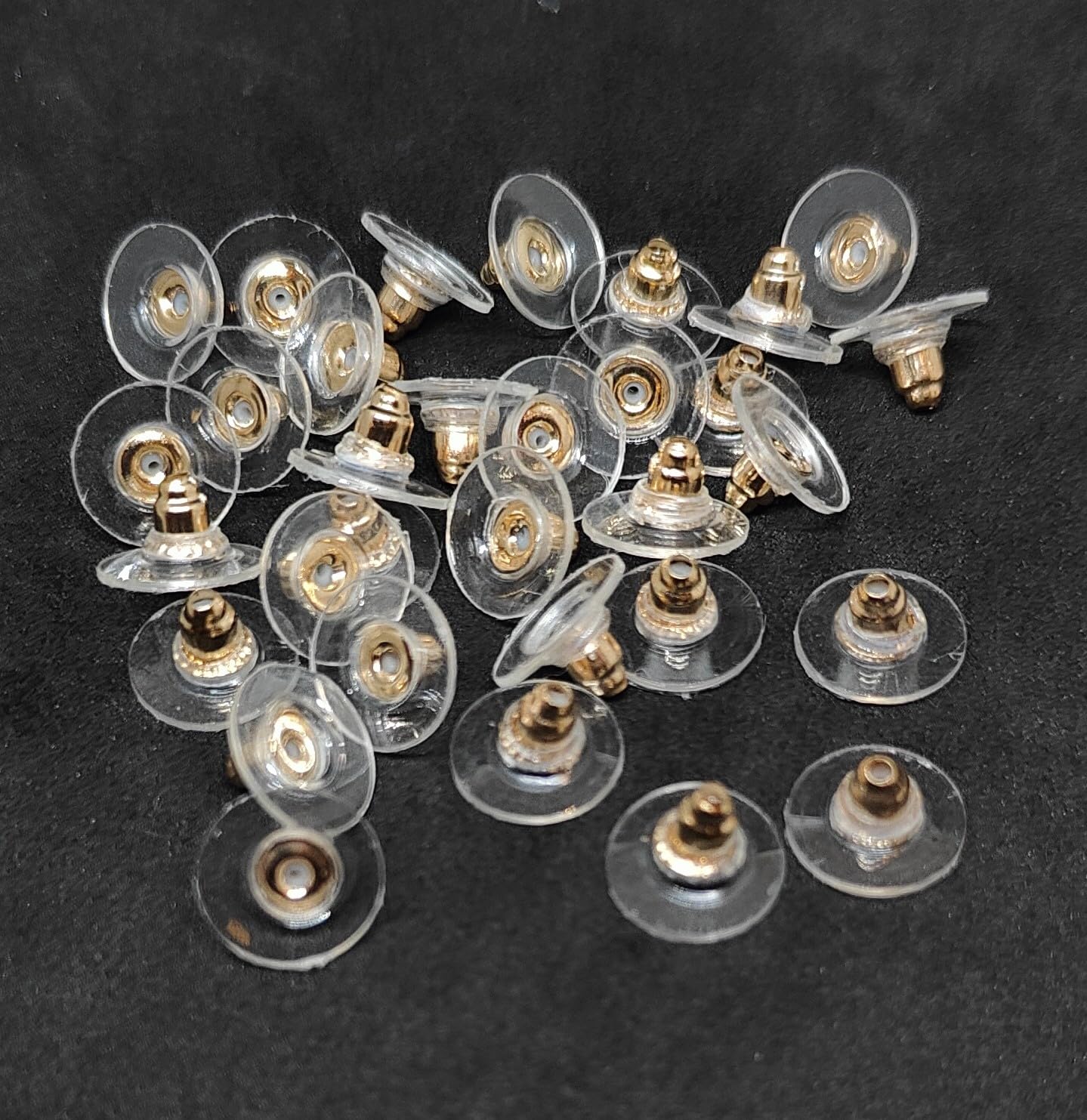 KUMU Jewellery Tools (200 Pcs Approx) Findings Golden Bullet Clutch with Silicone Rubber Pad/Earring Stopper/Earring Nut/Earring Golden Back (Rose Gold 100 Pairs Approx) 3