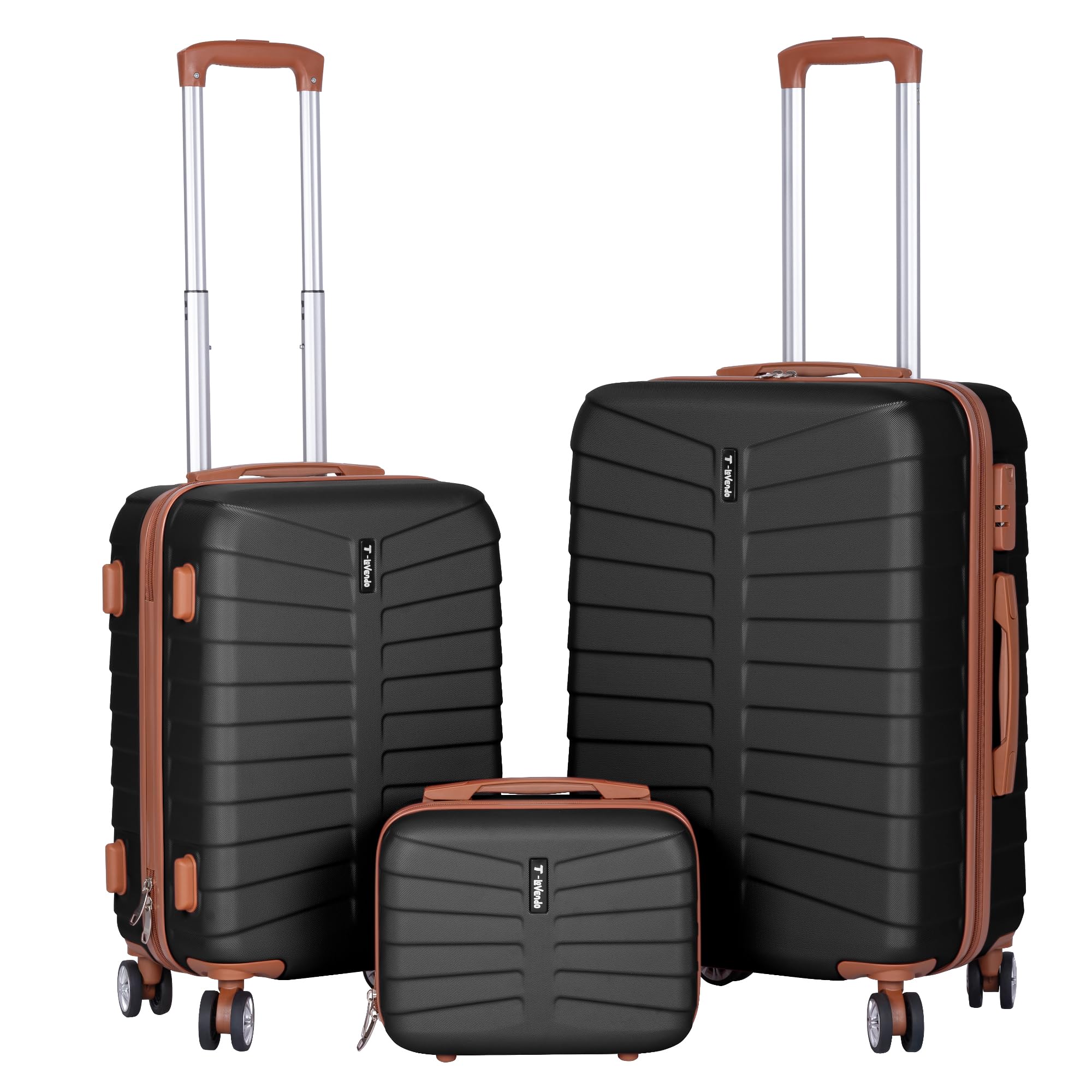 Juego o Set de 3 Maletas de Viaje - 4 Ruedas Dobles giratorias - Neceser - Maleta de Cabina - Equipaje de Mano - Cerradura TSA - Ligeras - ABS - Ryanair - Resistentes - Ligeras - Asa telescópica