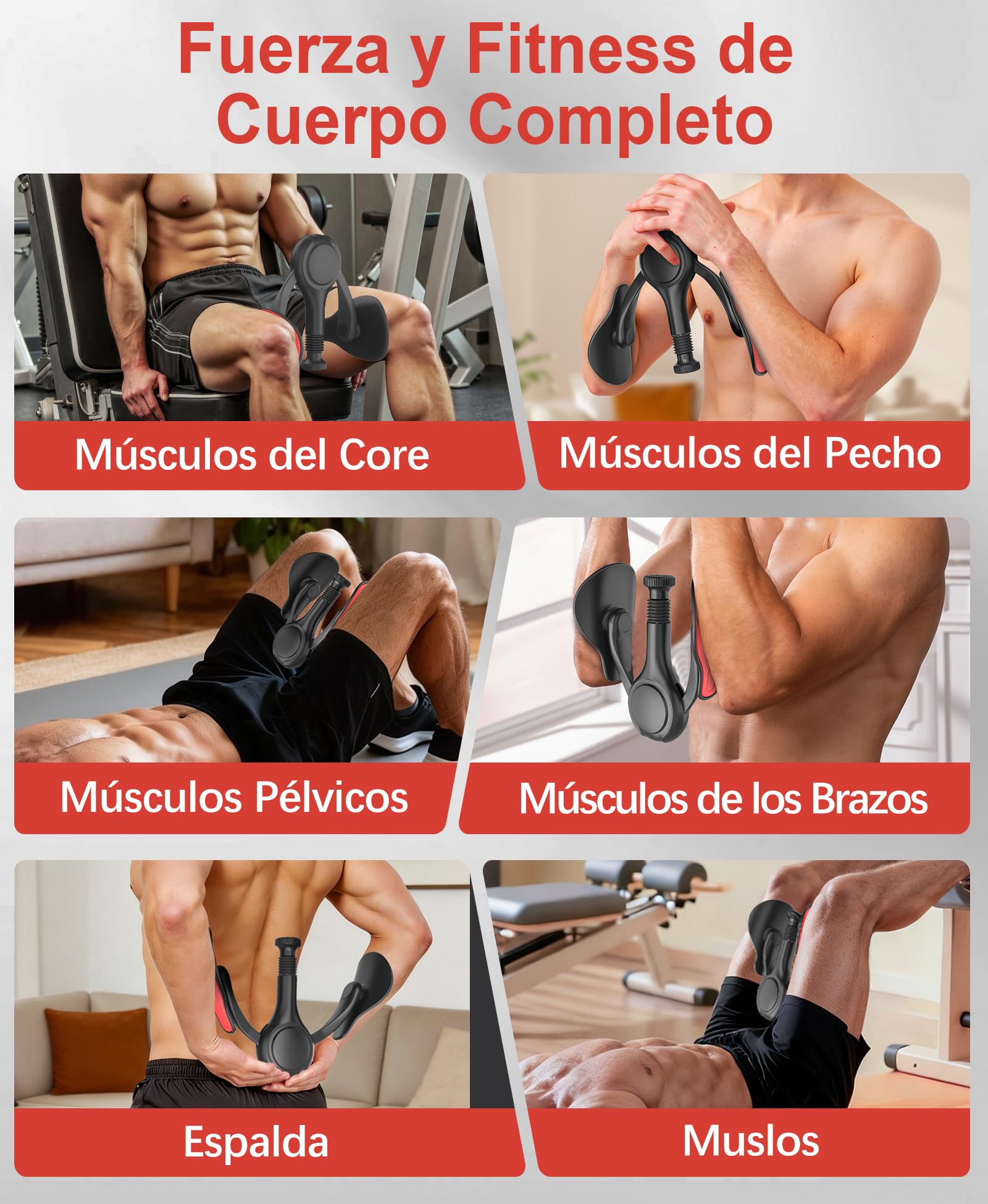 Ejercitador de Muslos y Suelo Pélvico para Mujeres Máquina de Ejercicio Interno de Piernas con Banda de Resistencia Kegel Trainer Tonificador de Glúteos y Musculatura Abdominal para Casa