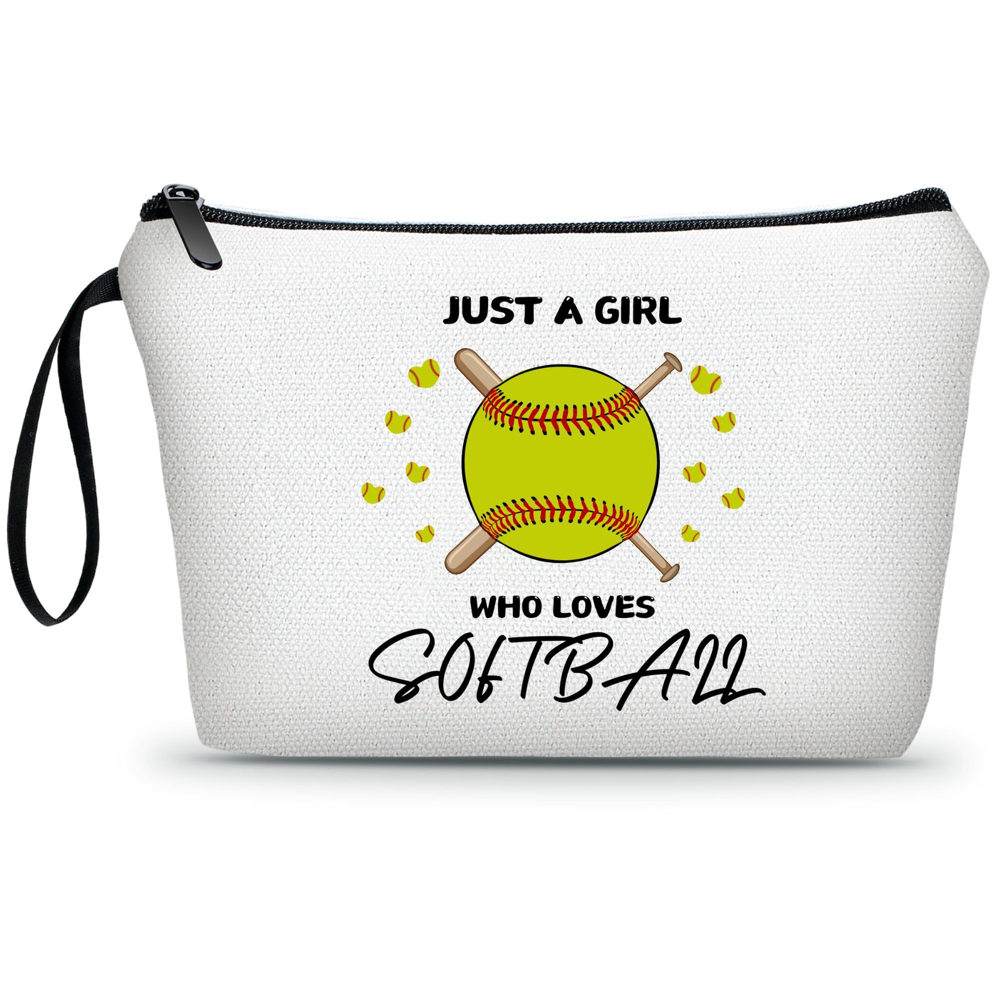 ARIOSEY Softball Accessories for Girls,Graduation Gifts for Her,Softball Party Favors,Softball Cosmetic Bag,Softball Gift Bags,Birthday Gifts for