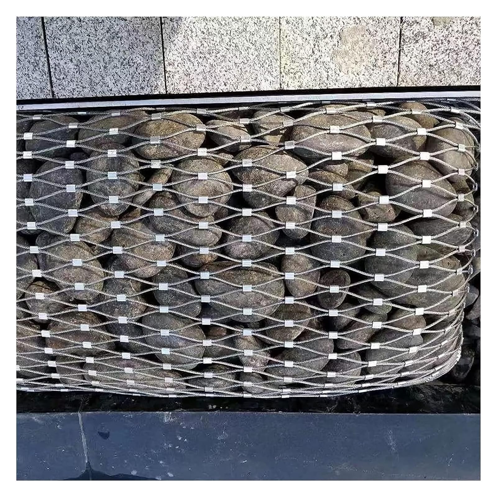 Red de alambre de acero inoxidable de 0,6 x 29 m, red de seguridad duradera para balcón, aves de corral y decoración de jardín, malla de 6 cm, 2 mm de grosor, ideal para protección de animales