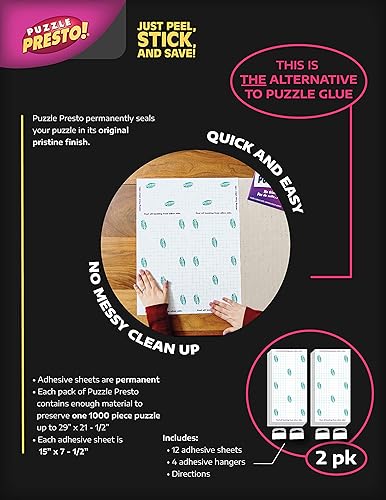Miniatura 10 de Puzzle Presto Protector de rompecabezas adhesivo La mejor manera de preservar su rompecabezas armado Blanco