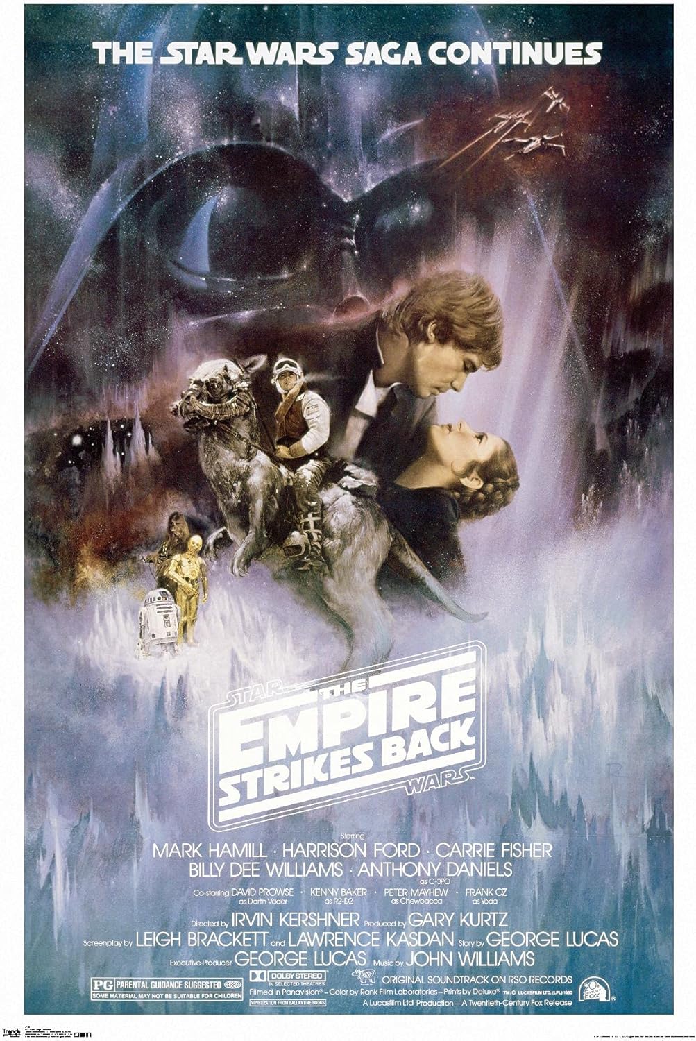 Trends International Star Wars: The Empire Strikes Back - The Saga Continues One Sheet Wall Poster, 22.375" x 34", Premium Unframed Version Premium Unframed Version 34L" x 22.4W"