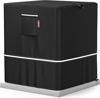 户外空调机罩 - 防水冬季空调覆盖罩 - 420D加厚面料 (黑色)