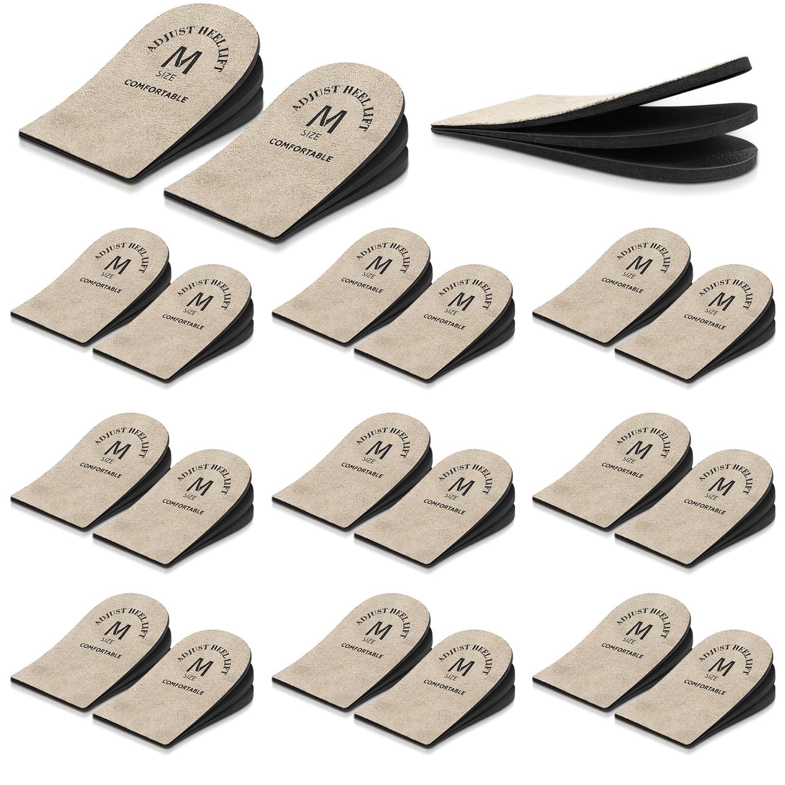 PanitayPanitay 10 Pair Adjustable Orthopedic Heel Lift Height Increase Insole Orthopedic Shoe Lifts Men Women Shoe Pads Cushions for Heel Pain Sports Injuries Achilles Tendonitis(Large)