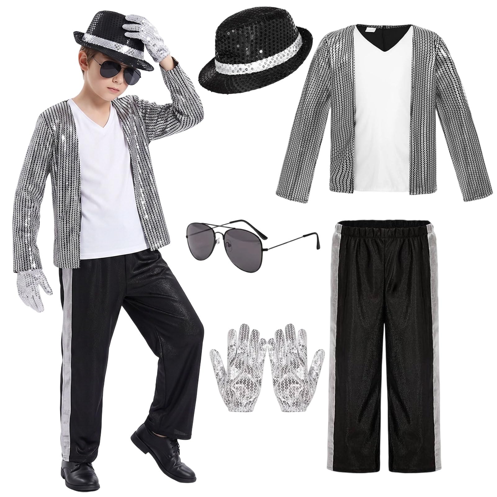 Pop Star Costume Kids, Sequin Musician Costume, Rockstar Fancy Dress