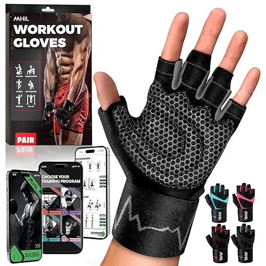 MhIL Workout Gloves for Men, Comfortable Gym Gloves for Men