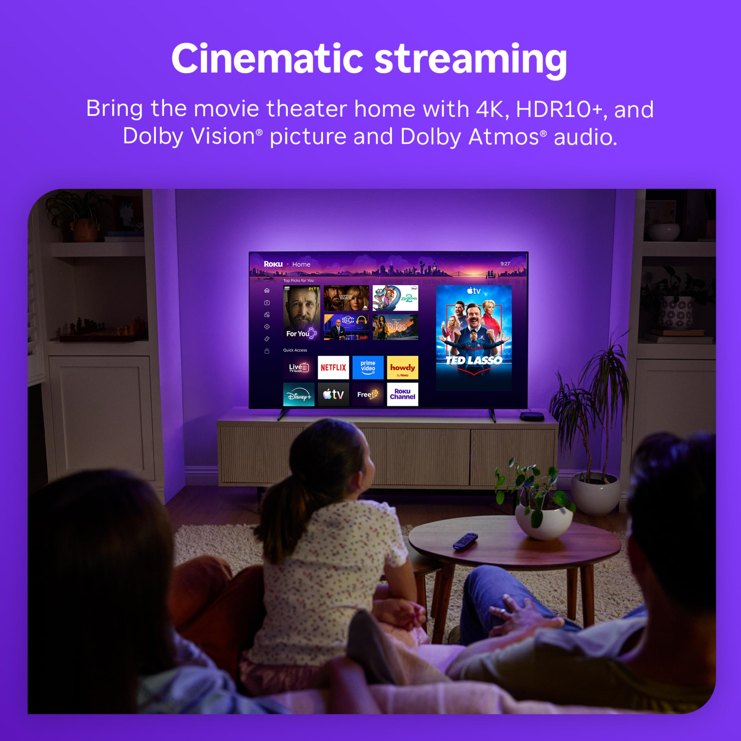 Roku Ultra Ultimate Streaming Player - 4K Streaming Device for TV | HDR10 Dolby Vision & Atmos - Bluetooth & Wi-Fi 6 - Rechargeable Voice Remote Pro with Backlit Buttons - Free & Live TV product thumbnail 8