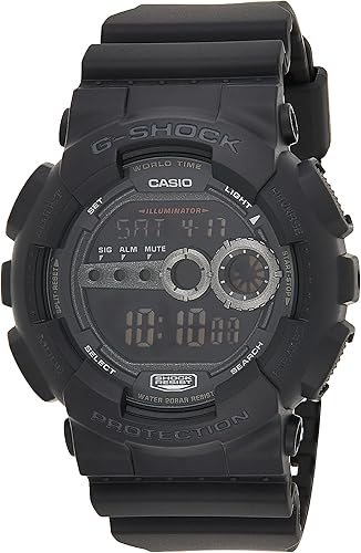 Reloj deportivo digital Casio G-Shock GD100-1BCR extra larga en color negro multifunción