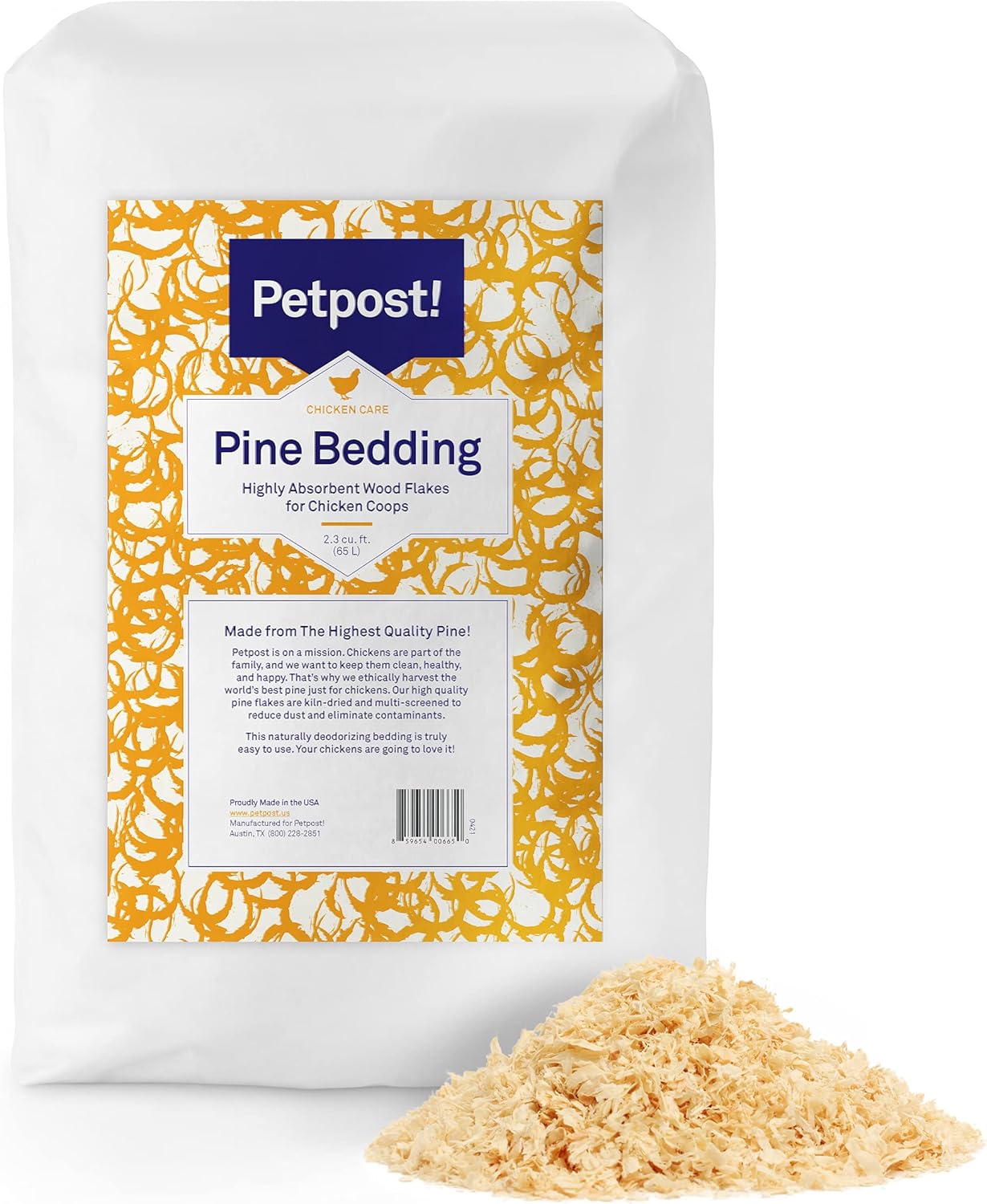 Petpost Pine Bedding for Chicken Coops Bulk Package of
