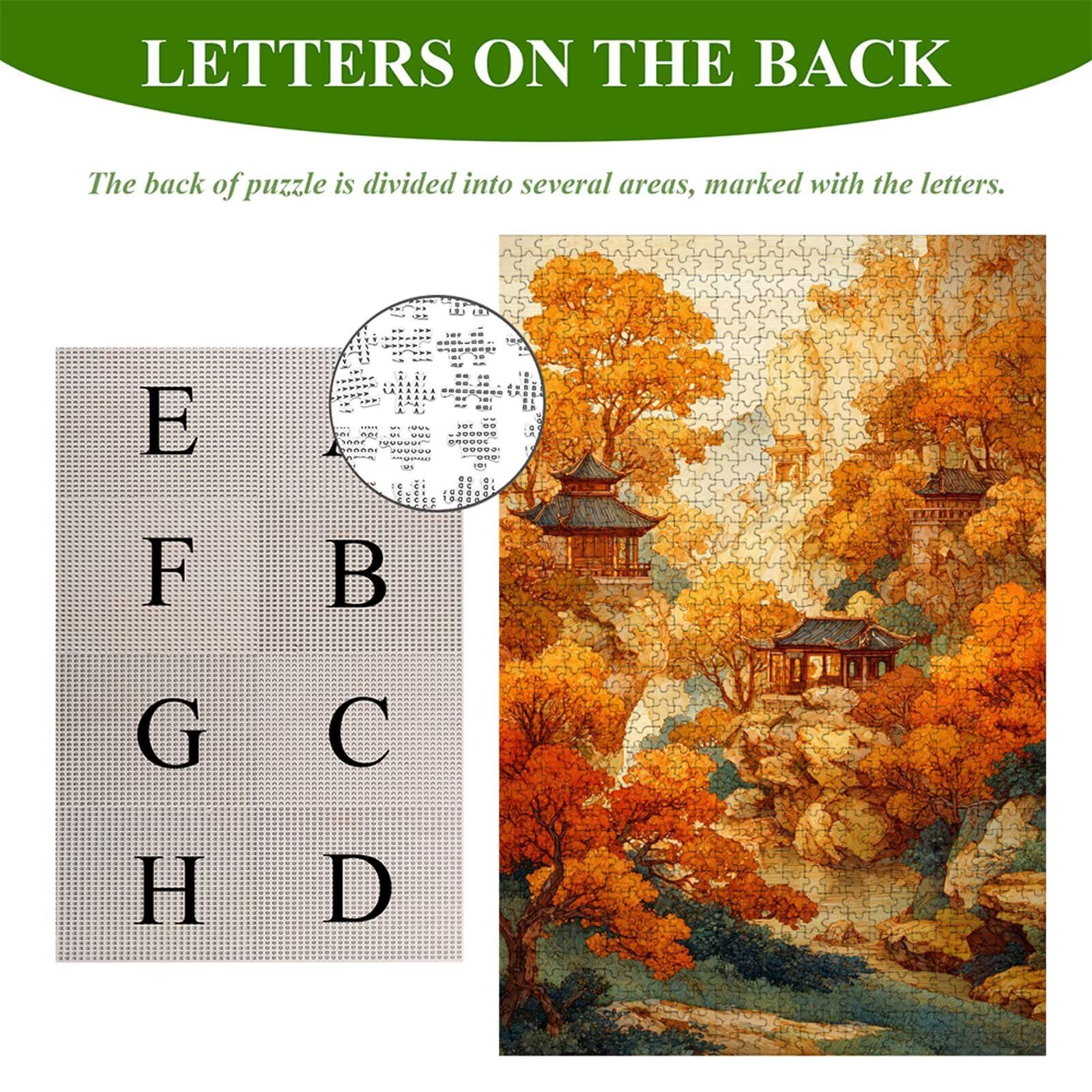 Puzzle 1500 Piezas Adultos Otoño & Paisaje, Rompecabezas con Letras Traseras y Póster, Pasatiempo Antiestrés, Decoración de Pared, Regalo Decorar Mujer Hombre 87 x 57 cm (14 Años +) P3#741