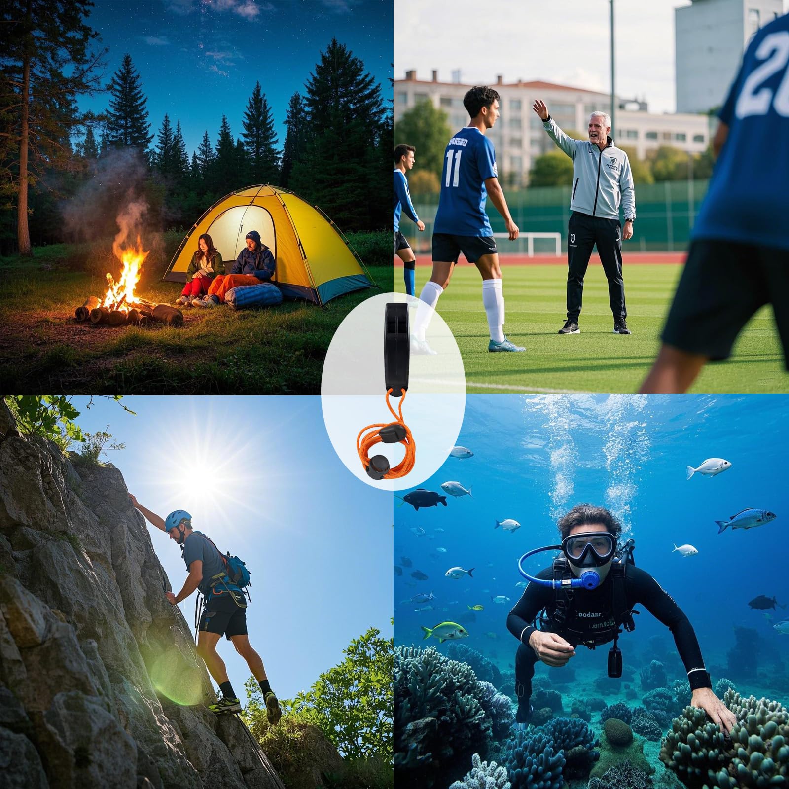 Sifflet Sport Plein Air Lot De 2 Sifflets Urgence 150 DB - Acier Inoxydable 304, Double Tube, Porte-clés Sifflet Sport Plein Air Randonnée Camping