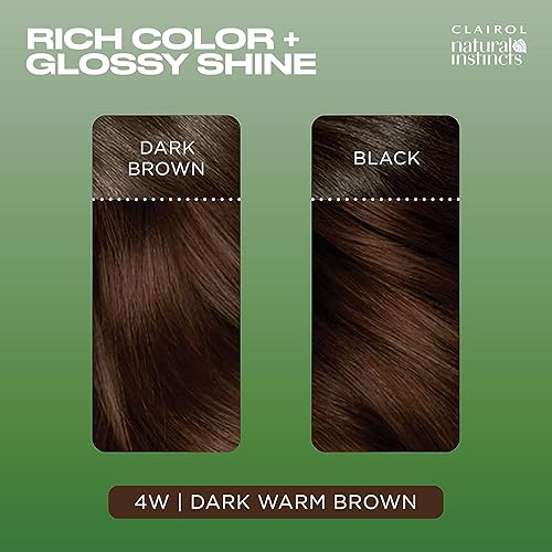 Miniatura 5 de Clairol Natural Instincts - Tinte semipermanente para el cabello, color marrón oscuro cálido 4W, paquete de 1