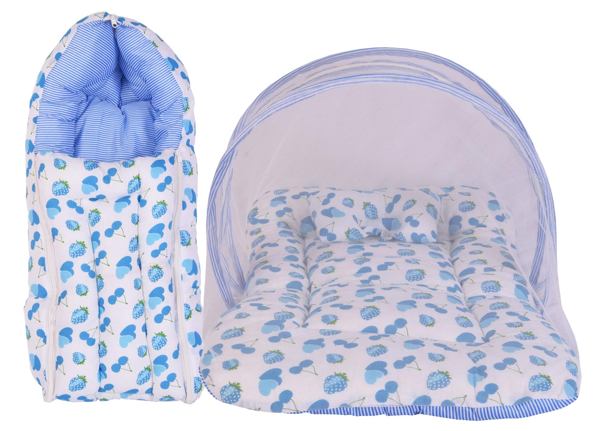 Babloo Tight Top Baby Bed New Born Baby Bedding Set | Mosquito Net | Sleeping Bag | Mattress | Carry Bag | Essentials Combo | Cotton | Infants | Boys & Girls | Beds | Cot Mattresses (0-6 Months)