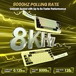 ZIYOU LANG Magic-Refiner X68 HE 8KHz Clavier de jeu mécanique rapide,60% Câblé, Interrupteur magnétique à effet de poignée, Ajustable,RGB Allumé par-derrière, Snap Tap, RGB Backlit pour PC/Mac, Cheese White