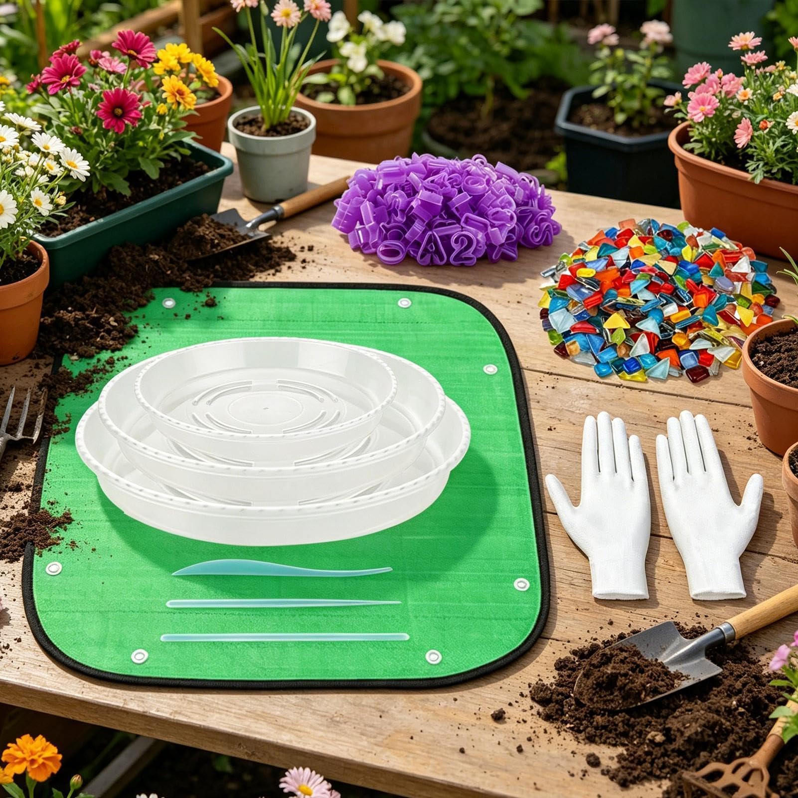 Kit de Pierres d'Étape en Ciment avec Outils de Poinçonnage et Gravure