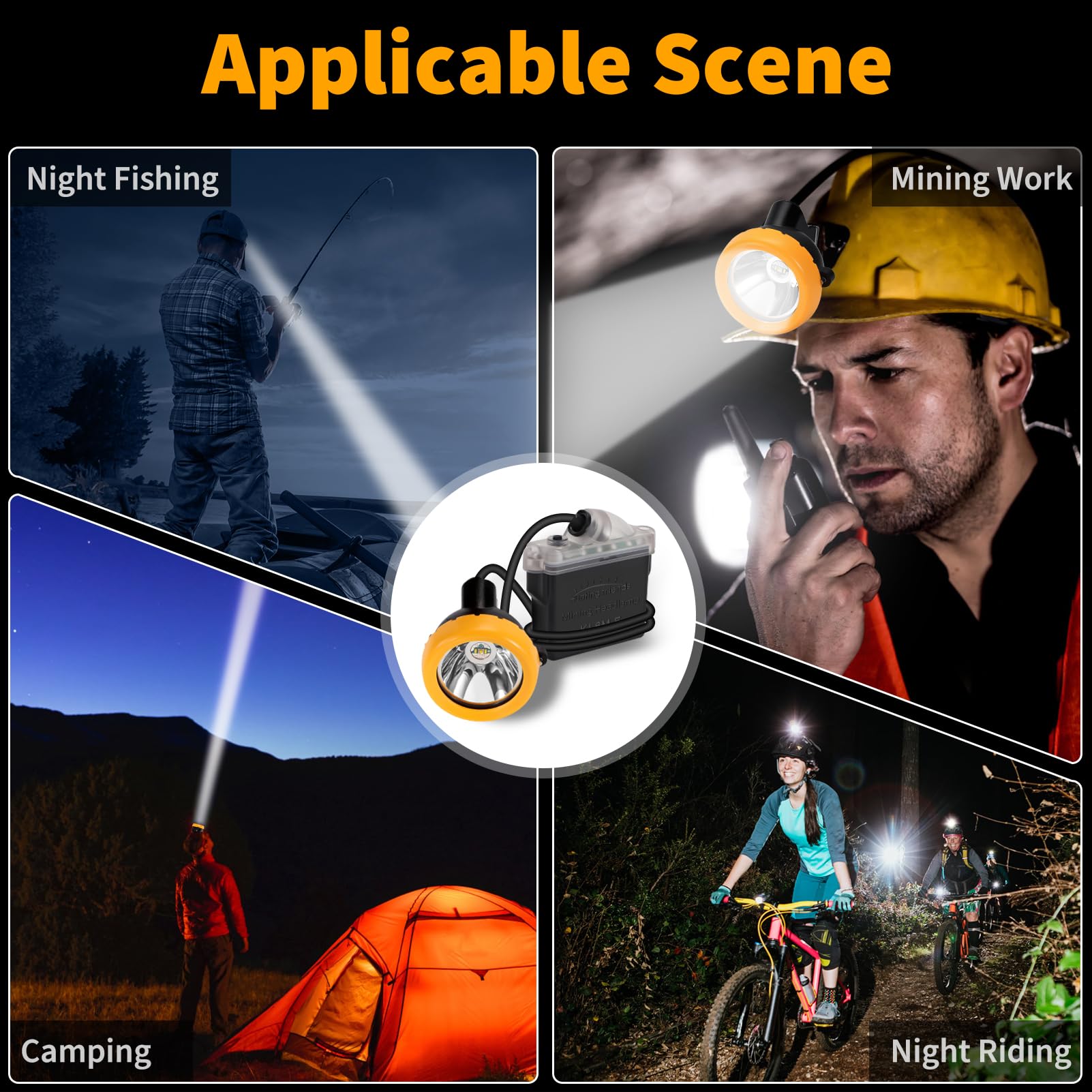 Sicherheit LED Bergbau Stirnlampe 1+2 Lichter mit Akkupack, Wasserdichte Explosionsgeschützte Kohle Miner Kopflampe, Hard Hat Cap Lampe für Underground Tunnel Bau Outdoor Arbeiten (KL6M.F-Weißlicht)