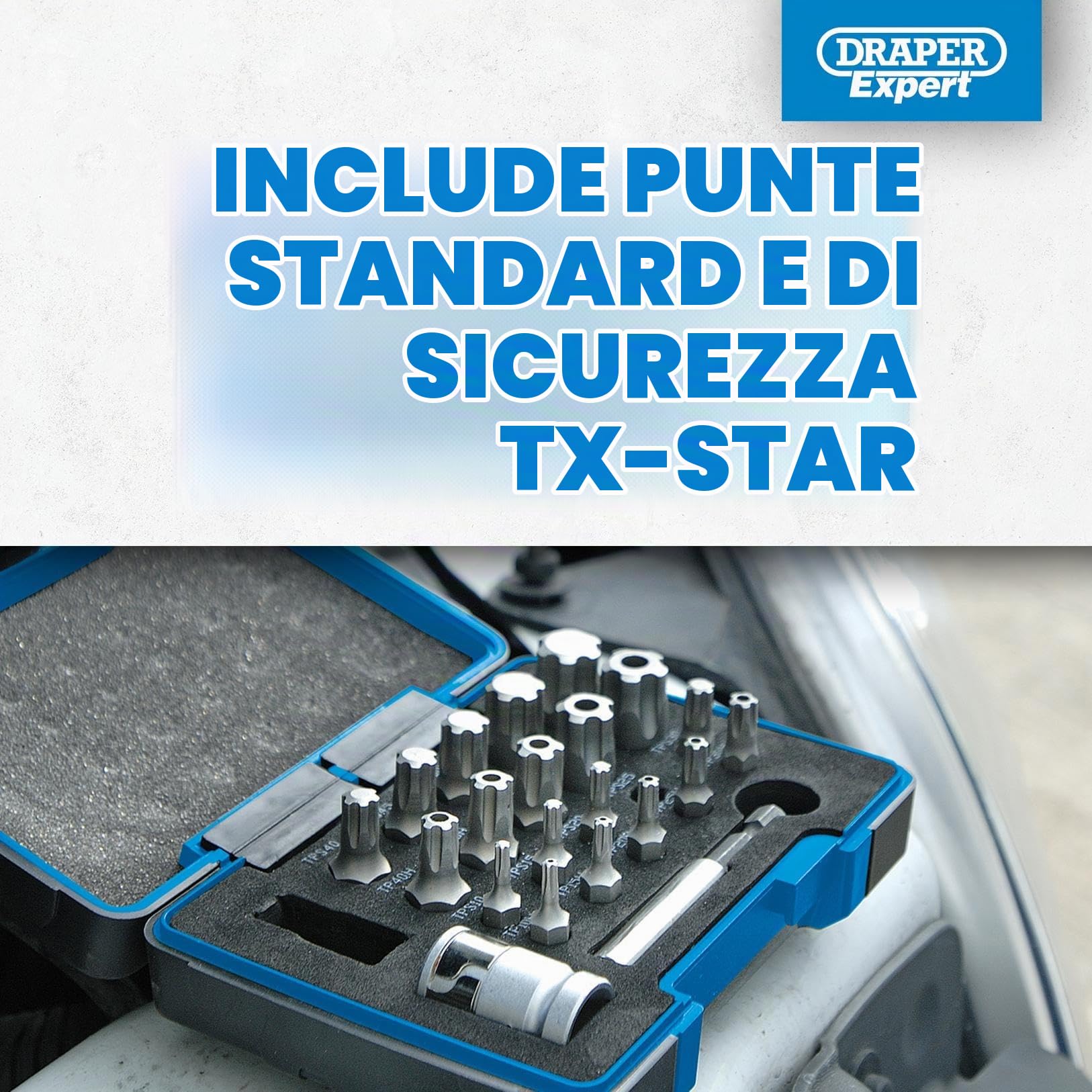 Draper Expert 23241 - Set 23 punte TX a stella 1/4"/3/8"