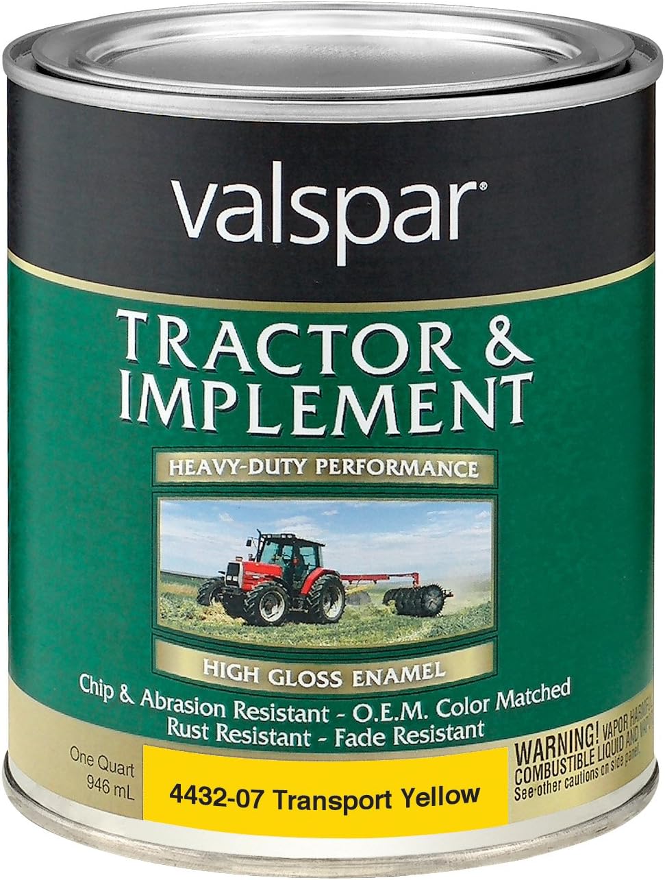 Valspar 4432-07 Transport Yellow Tractor and Implement Paint - 1 Quart