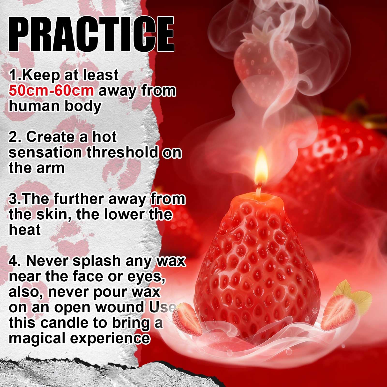 Tisancy 6 Pcs Low Temperature Candles, Romantic Valentine's Day Gifts Candles, Body Safe Wax Low Heat Dripping Play Smokeless Unscented Tea Lights for Valentine's Day Anniversaries Decor(Red, Heart)