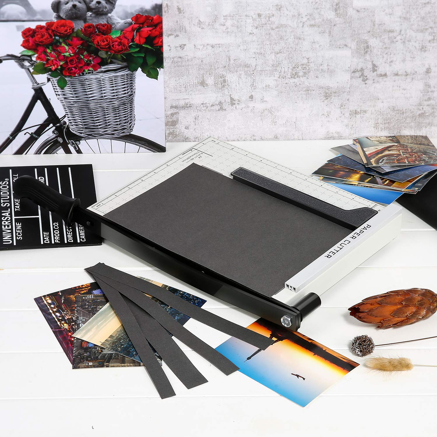 Taglierina A Leva A4 Per Ufficio E Scrapbooking – Lama In Acciaio, 12 Fogli Alla Volta, Base Antiscivolo E Sistema Di Sicurezza