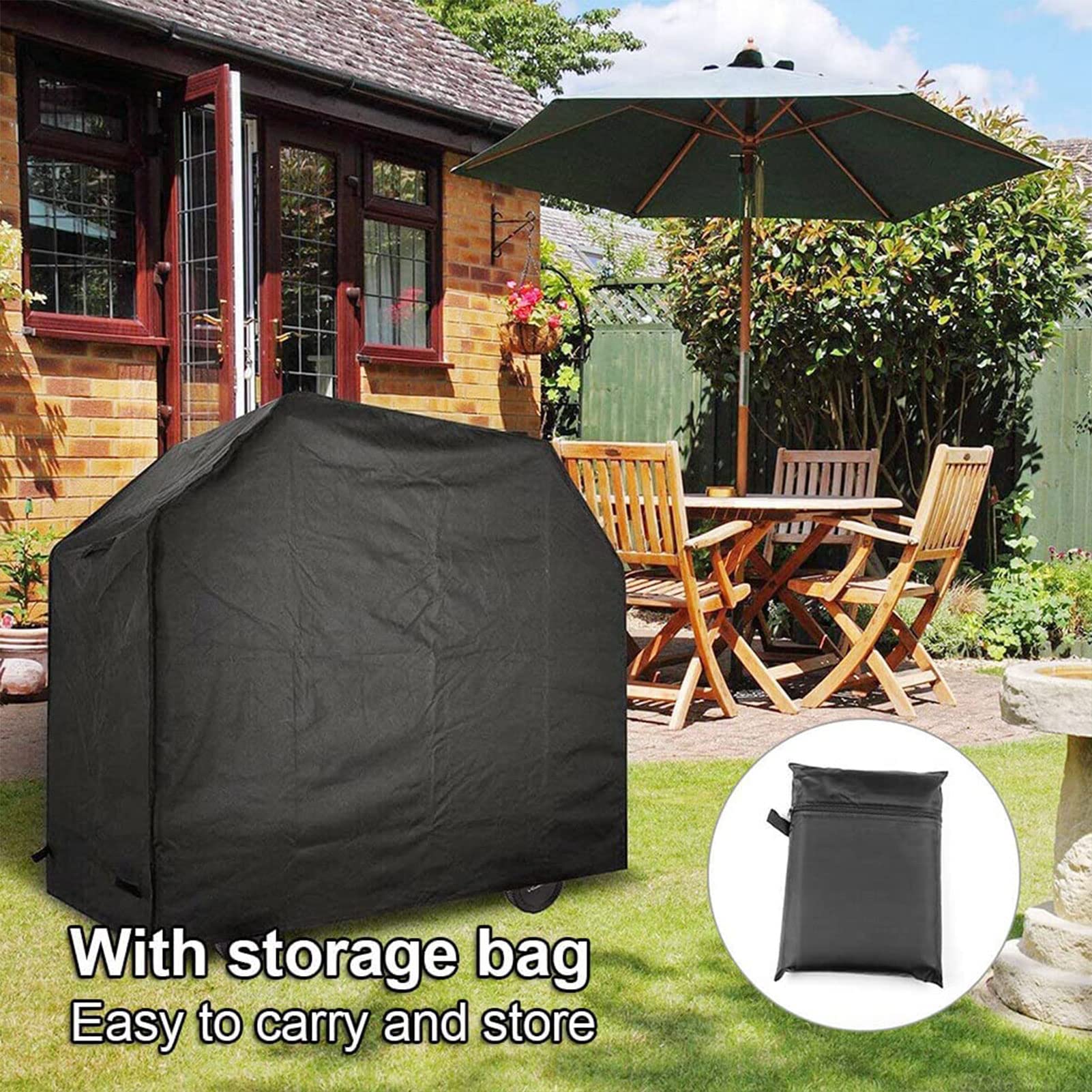 Housse Barbecue Tissu Oxford 210D Bâche De Protection Bbq Couverture De