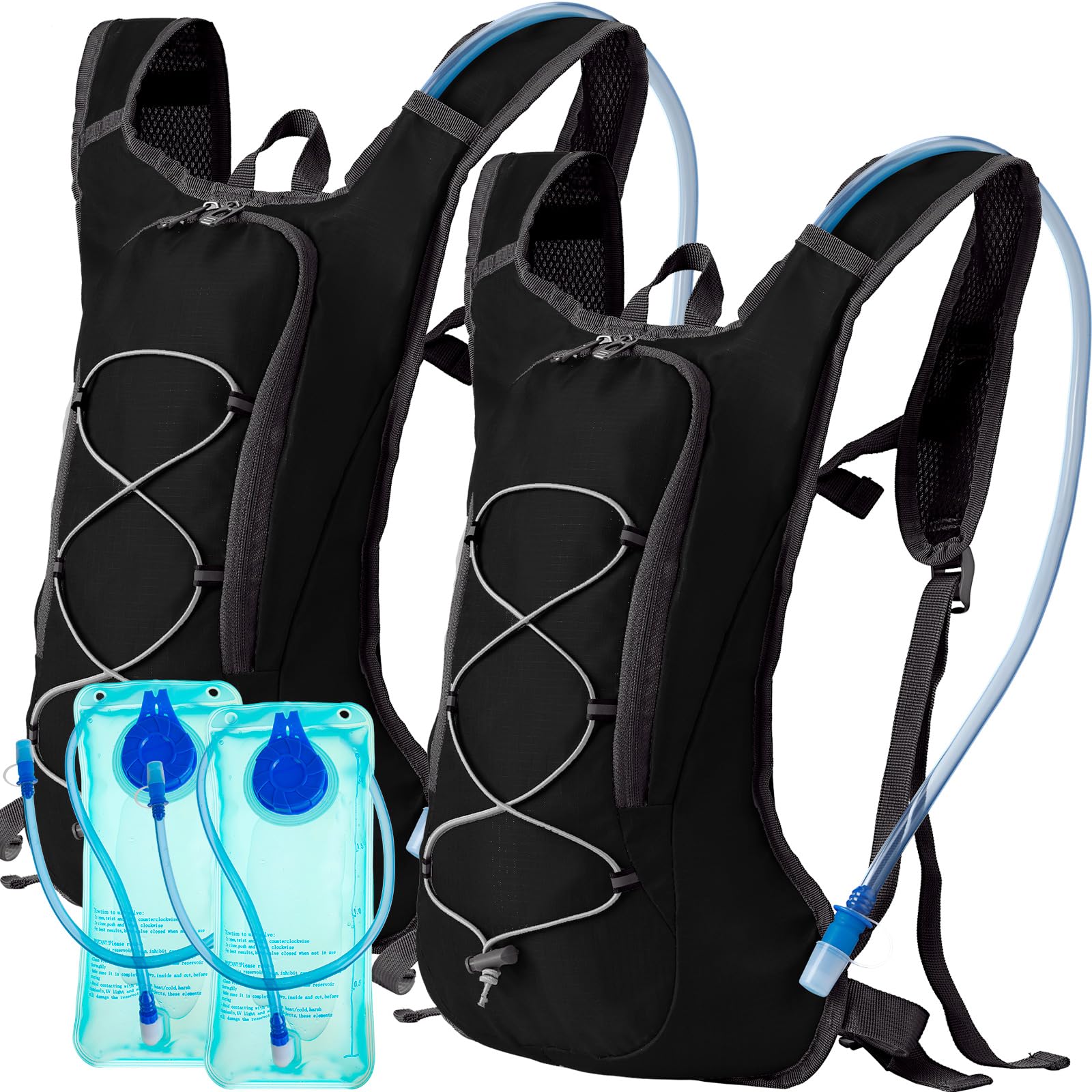 Sac D'hydratation Quest 2L - Gris - Avec Poche à Eau - Idéal Randonnée, Ski, Camping