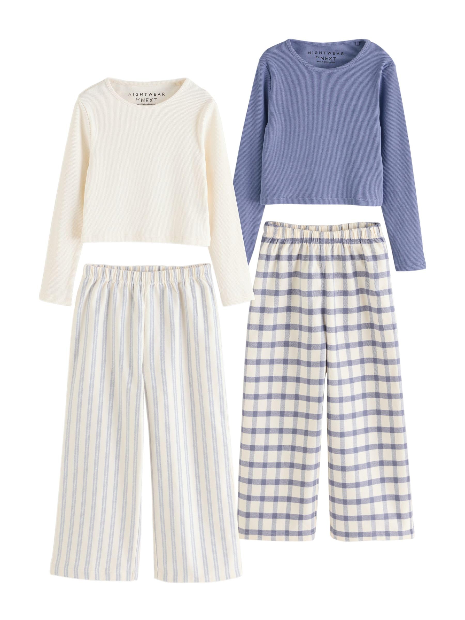 NEXT Mädchen Karierte Pyjamashorts aus Webstoff, 2er-Pack