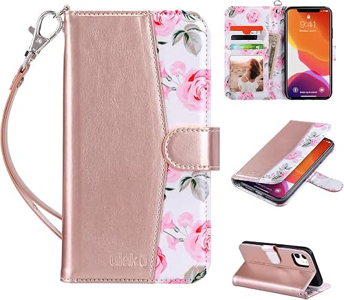 ULAK Compatible with iPhone 11 Wallet Case for Women, Rose