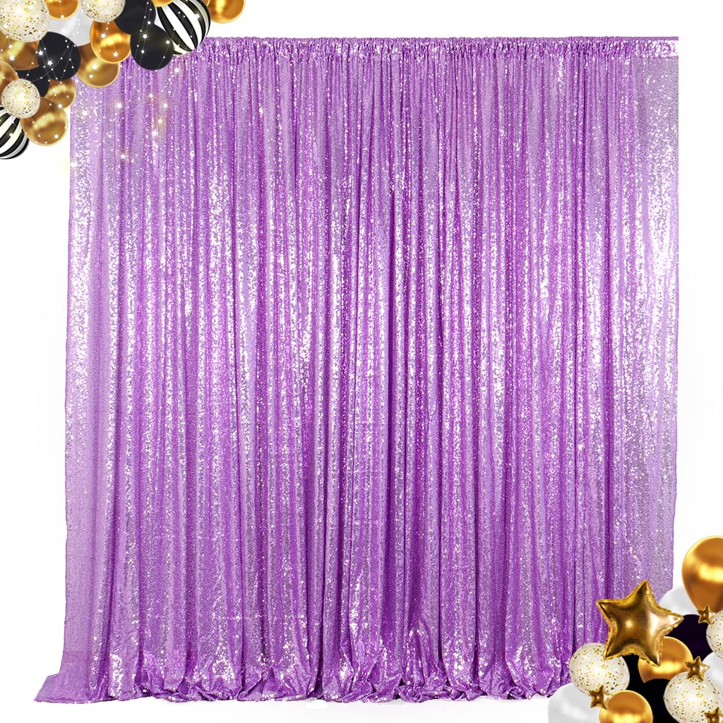 ShinyBeauty Lavender Sequin Backdrop Curtains 2 Panels Sequin Bakdrop 4x8FT Shimmer Backdrop for Photograph Wedding Backdrop Drapes Lavender Glitter Backdrop Curtains Backdrop Backgrounds