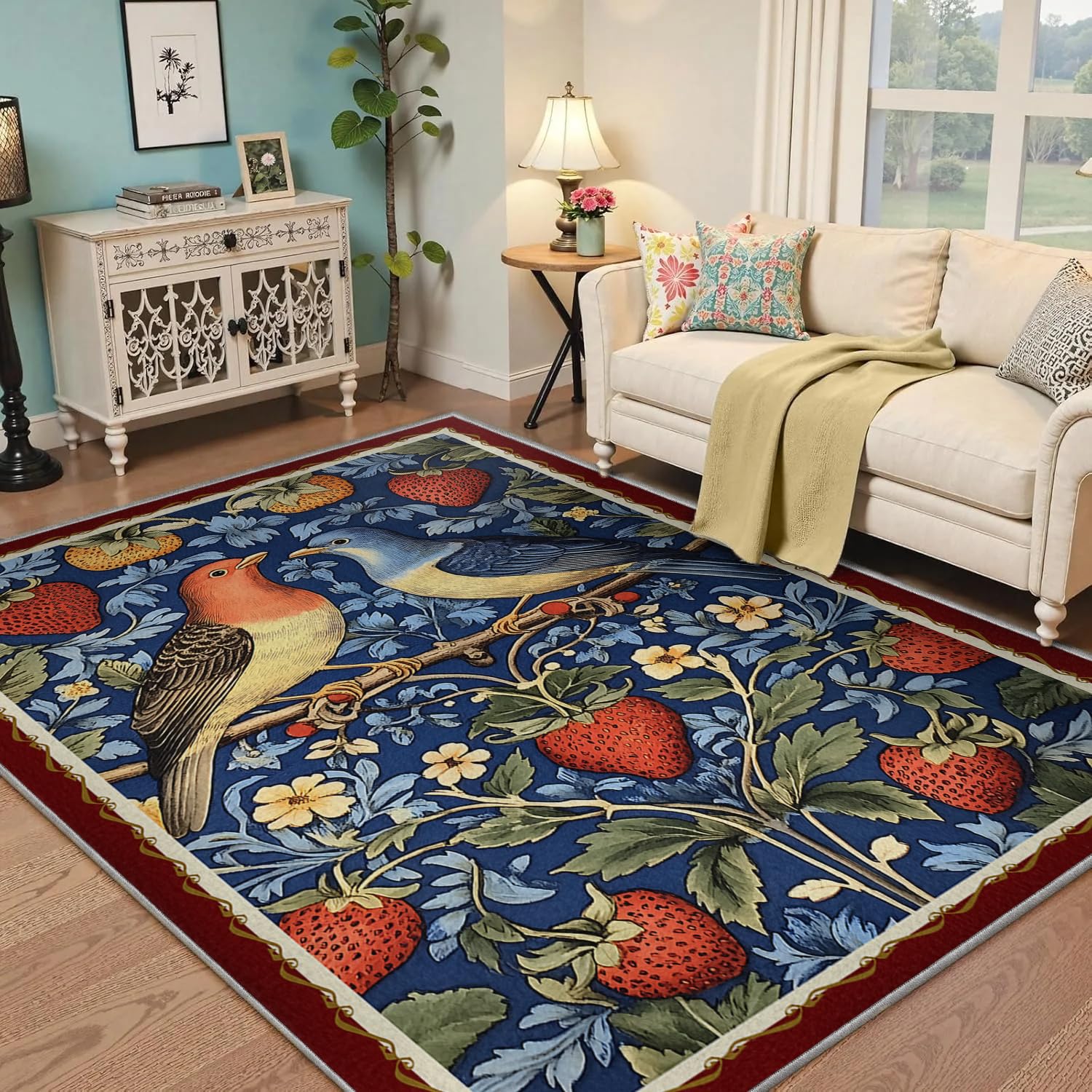 Tapis de grande taille lavable pour éliminer les taches de la salle à manger