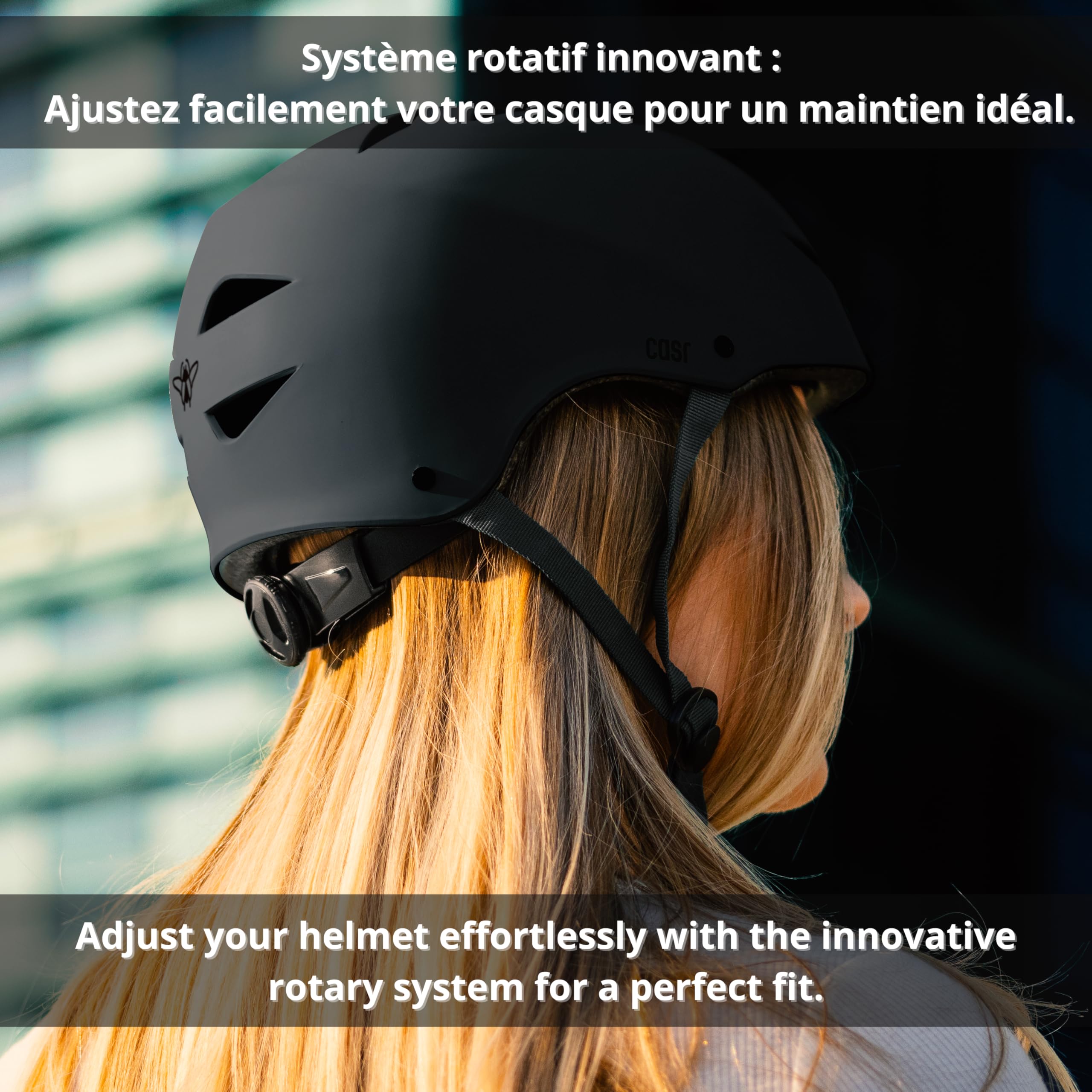 Casque Bol Certifié EPI pour Skate Vélo & Trottinette Electrique Clip de Serrage Ajustable Sangles en Nylon Gris Taille L