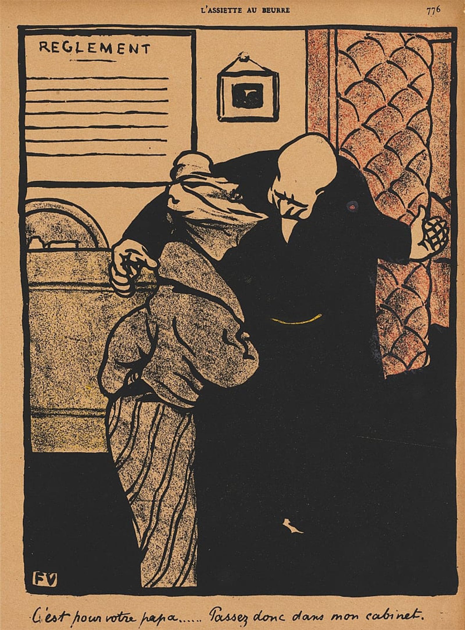 SERENDIPITP Abstract Painting Mural Print Picture Wall Decor Painting Crimes and Punishments XIX : Its about your father by Felix Edouard Vallotton Vintage Wall Artwork for Home Decor 60x90cm