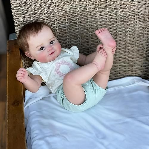 Miniatura 2 de TERABITHIA Muñeca realista de bebé de tacto suave – 20 pulgadas de pelo dulce sonriente arraigado recién nacido muñecas realistas que se ven reales