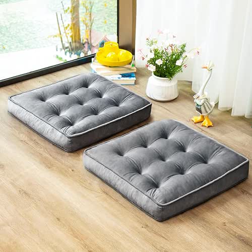 1 MIDDLE ONE Floor Pillow Set of 2, Memory Foam