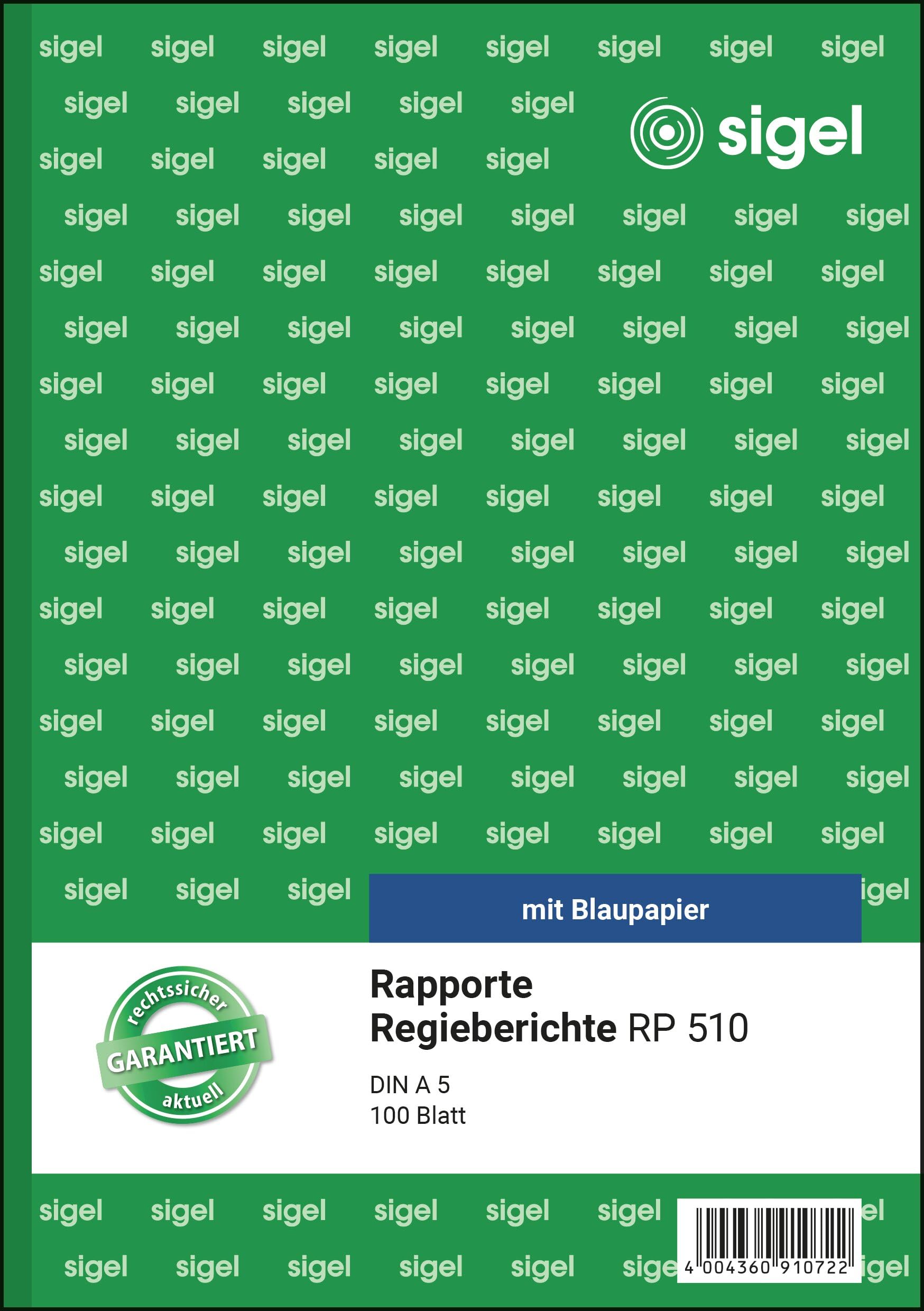 Sigel RP510 Rapport/Director Report A5 100 Sheets with Blue Carbon Paper, 100 Sheets Pack of 1