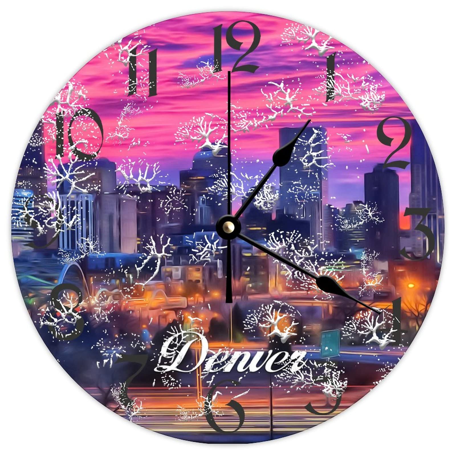 Horloge sans tic-tac Denver City en bois pour retrouver un sommeil paisible
