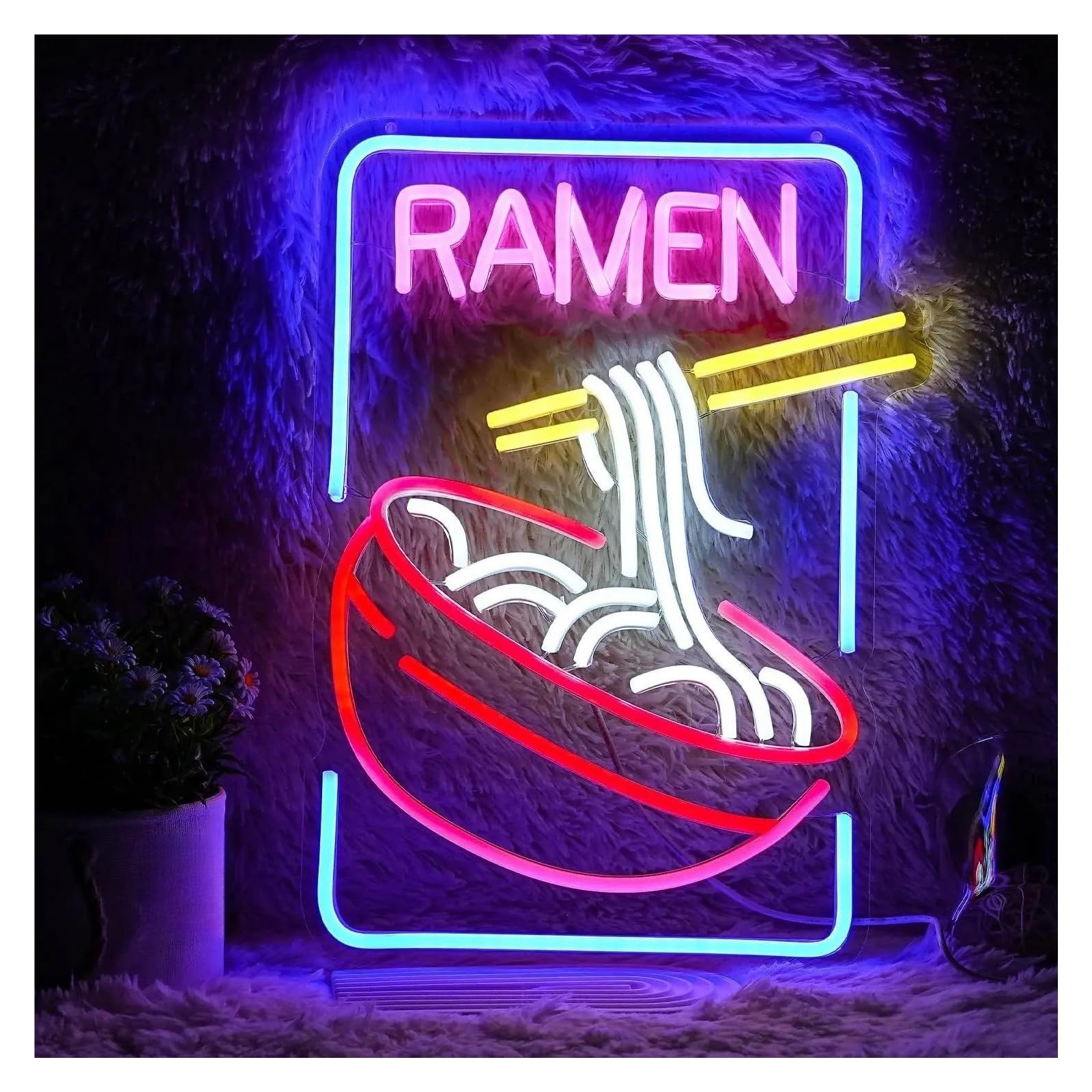LEMST Signs Lamp Ramen Neon Signs USB Powered, Adjustable Brightness Sushi Neon Lights Suitable for Shop Decor Commercial Light 30.5cmx42cm
