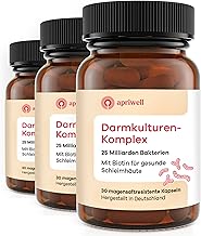 Intestinal Culture Complex - Fructose Free - 5 Lactic Acid Bacteria & Bifidobacteria - With Biotin for the Mucous membrane - Gastric Juice Resistant - Without Inulin - 90 Vegan Capsules